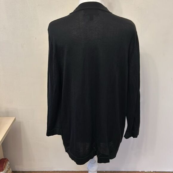 Investments black beaded sequined long sleeve open cardigan Size L EUC - Picture 6 of 8